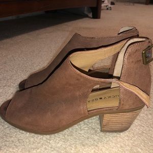 Lucky Brand open toe and ankle bootie